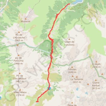 Les lacs de Liantran GPS track, route, trail