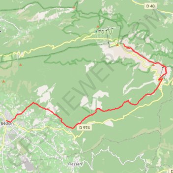 Descente roulante du Ventoux coté SUD GPS track, route, trail