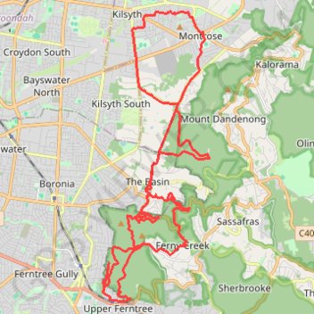 Upper Ferntree Gully GPS track, route, trail