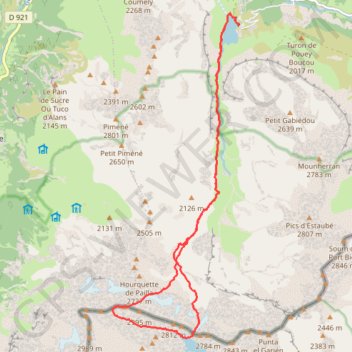 Astazou - couloir Oublié GPS track, route, trail