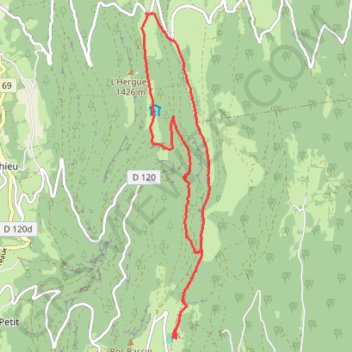 Grand Colombier retour par les crêtes GPS track, route, trail
