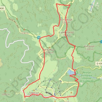 Lac de la Lauch, Markstein, Platzerwaesel, Lauchenkopf GPS track, route, trail