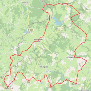 De Charensat à Landogne via Montel GPS track, route, trail