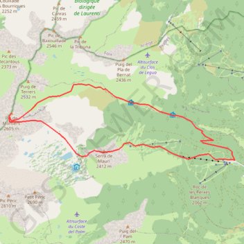 Pic de Mortiers depuis Formiguères GPS track, route, trail