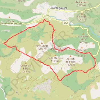 Tour du Pey Subert depuis le Col de Vence - Saint-Barnabé - Coursegoules GPS track, route, trail