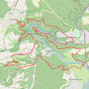 Boucles de la Sarre GPS track, route, trail