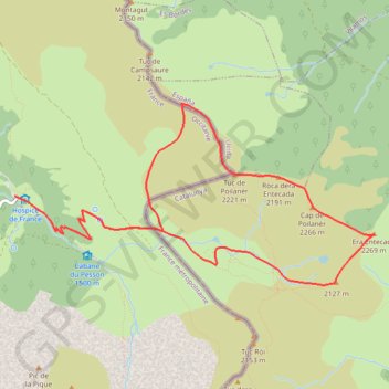 Entecade par l'Hospice de France GPS track, route, trail